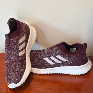 Adidas Cloudfoam Slip Ons Burgundy and White